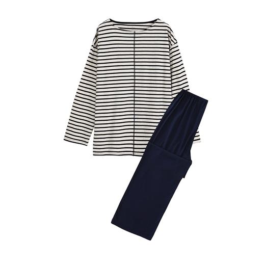 100%天竺棉全棉 圆领套头男女款睡衣居家服   A-5220  良品 商品图3