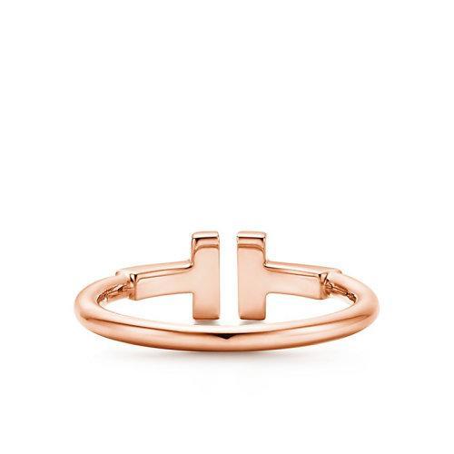 【包税】Tiffany & Co./蒂芙尼 经典Tiffany T系列 18K金玫瑰金T形图案Wire戒指指环GRP07781 商品图2