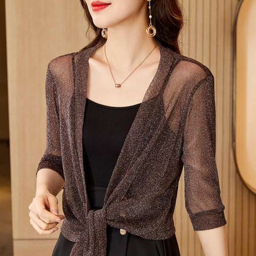 纯色披肩，配裙子的上衣外搭宽松开衫薄款洋气空调衫KQL-3311 商品图5