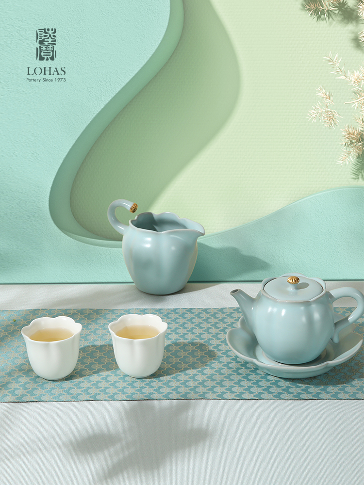 【彼达思】陆宝陶瓷茶具吉相伴商务送礼6人用中式高档整套功夫泡茶茶具