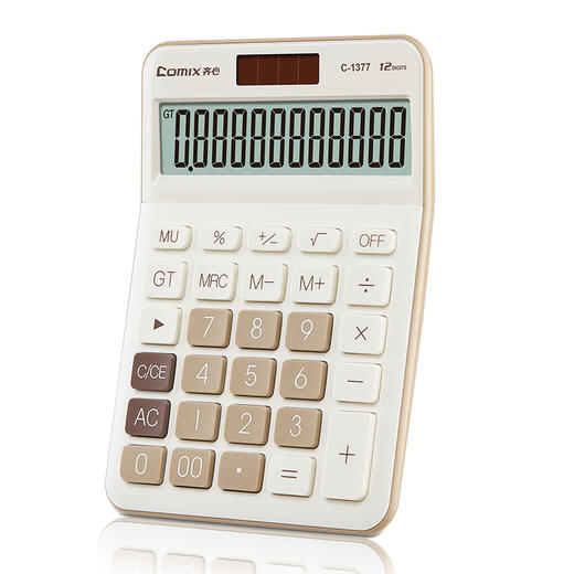 齐心 C-1377 电子计算器中号计算机白色 商品图0