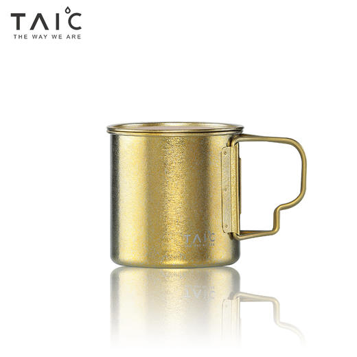 【TAIC 太可】纯钛马克杯 带盖咖啡杯子家用轻奢情侣水杯创意折叠办公室 商品图3