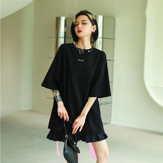 【时尚又新颖的T恤】黛唯梵 夏季大码飘带爱心短袖T恤女，宽松设计感小众上衣ins潮热卖 商品图4