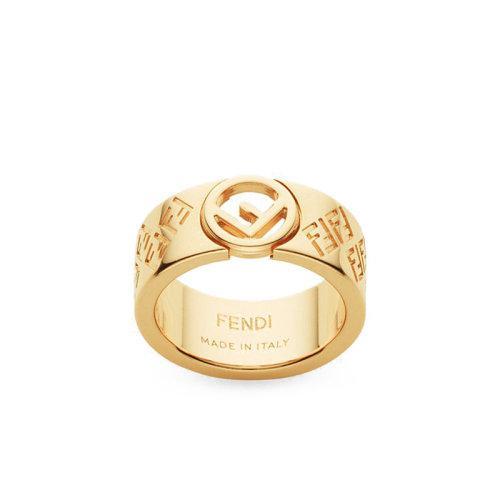【包税】FENDI/芬迪 2021春夏新款 FF系列 女士金色雕花FF图案戒指 8AG796A6FFF0CFK 商品图0
