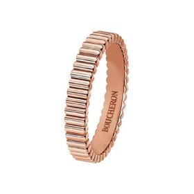 【包税】BOUCHERON/宝诗龙 alliance grosgrain系列 18k金玫瑰金罗缎纹戒指 JAL01172