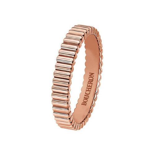 【包税】BOUCHERON/宝诗龙 alliance grosgrain系列 18k金玫瑰金罗缎纹戒指 JAL01172 商品图0