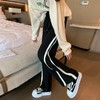 【可颜可甜，个性小众】黛唯梵 黑色休闲裤女，新款四季大码裤子，显瘦垂感薄款，运动阔腿裤潮七夕情人节 商品缩略图4