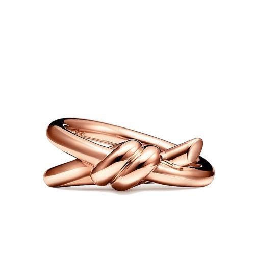 【包税】Tiffany & Co./蒂芙尼 22春夏新款 Knot系列 18K金 玫瑰金色 双行绳结戒指GRP11997 商品图0
