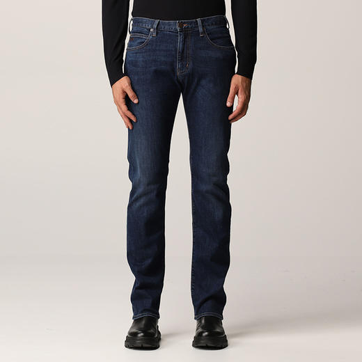 EMPORIO ARMANI 阿玛尼 男士棉质徽标印花休闲牛仔裤 蓝色 8N1J45 1G0LZ 0942 商品图0