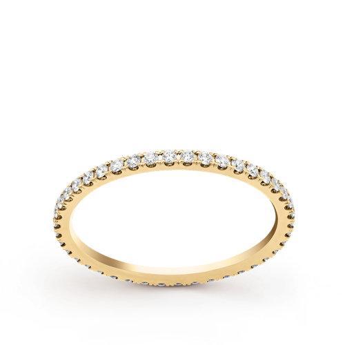 【包税】Van Cleef & Arpels/梵克雅宝 经典Félicité系列 18K金黄金镶嵌钻石1.25毫米宽戒指婚戒指环VCARO8BN00 商品图1