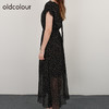 oldcolour21夏法式小众V领波点修身显瘦气质连衣裙N24104419 商品缩略图2