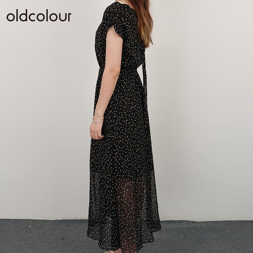 oldcolour21夏法式小众V领波点修身显瘦气质连衣裙N24104419 商品图2