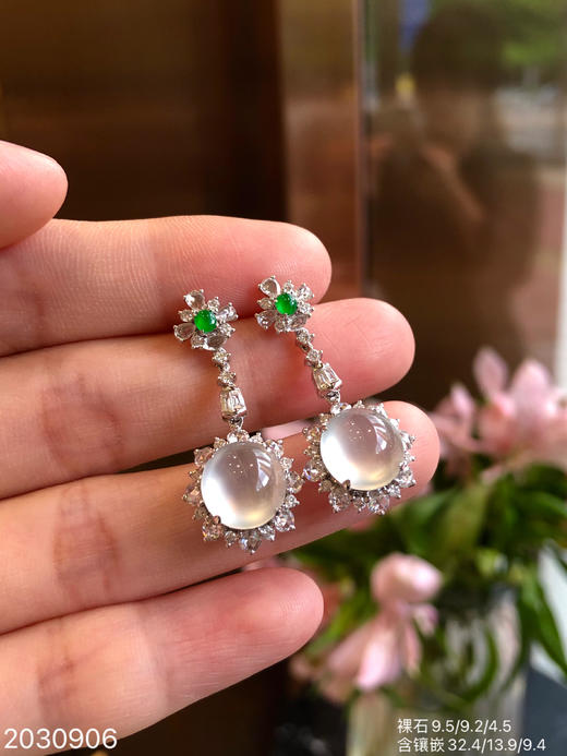 2030906，玻璃蛋面耳坠，具体价格微信咨询 商品图2