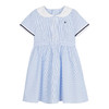 mettekids儿童裙子2022夏季新款女孩洋气时髦白色条纹女童连衣裙 商品缩略图7