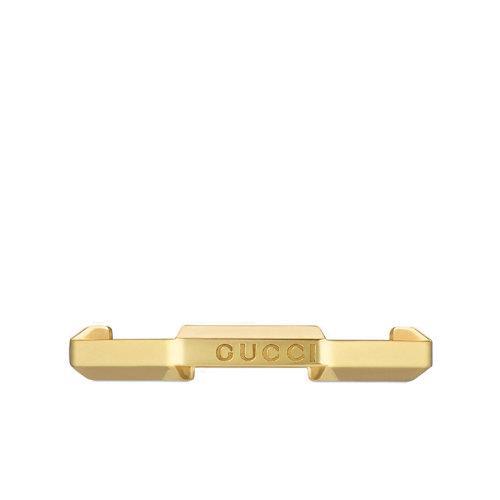【包税】GUCCI/古驰 2021春夏新款 Link to Love系列 18k金黄金Gucci铭文镜面效果戒指 662194J85008000 商品图0