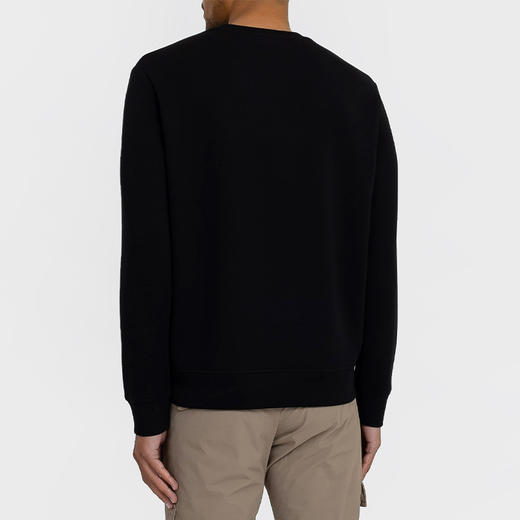 EMPORIO ARMANI 阿玛尼 男士棉质徽标印花长袖卫衣 黑色 3L1MFG 1JHSZ 0051 商品图2