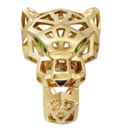 【包税】CARTIER/卡地亚 Panthère 系列 18K金黄金玛瑙沙弗莱石石榴石戒指 镶嵌2个沙弗来石榴石N4767900 商品图2