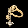 【包税】Louis Vuitton/路易威登 22春夏新款MY BLOOMING STRASS系列 金色金属镂刻徽标镶嵌人造钻石吊饰戒指M00589 商品缩略图0