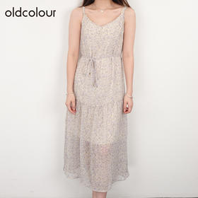 oldcolour21夏高腰显瘦连衣裙别致时尚清新碎花长裙N24104458