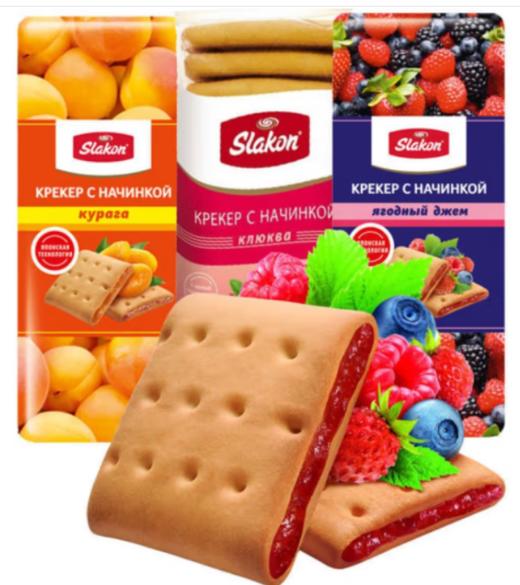 【中欧班列精选】WWJ俄罗斯进口  斯拉贡牌的夹心饼干 三种口味 商品图0