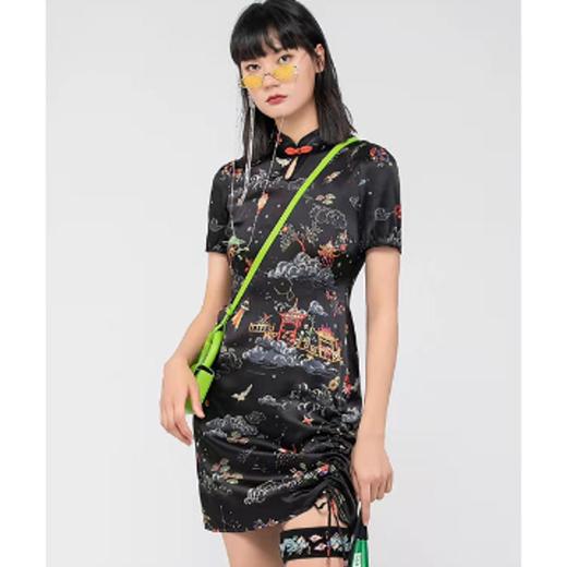 2022春夏国潮印花短袖旗袍FGGA0026精品女装 商品图1