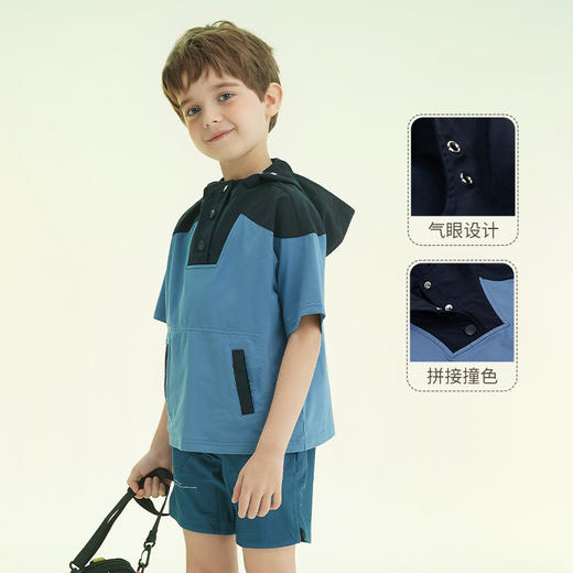 mettekids儿童短袖t恤2022新款男童薄款上衣洋气时髦童装透气夏装 商品图2