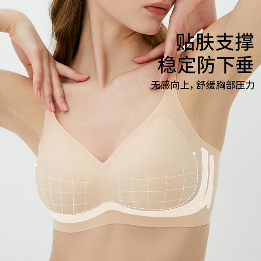 嫚熙超薄款文胸冰丝内衣女夏无痕文胸无钢圈美背 商品图4