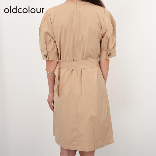 oldcolour夏季时尚方领工装风收腰显瘦连衣裙N24101270 商品图3