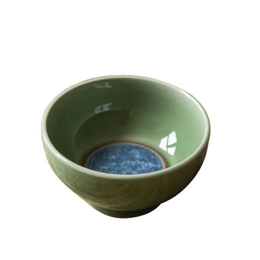 茶香记 龙泉青瓷手工主人杯冰潭月影90ml郑旭东梅子青哥窑冰裂釉 商品图4