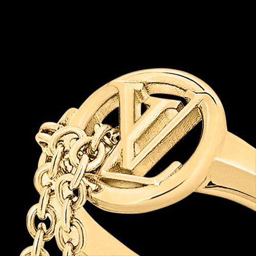 【包税】Louis Vuitton/路易威登 22春夏新款MY BLOOMING STRASS系列 金色金属镂刻徽标镶嵌人造钻石吊饰戒指M00589 商品图2