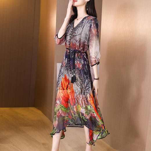 AHM  syd3001时尚法式V领气质裙贵夫人 商品图1