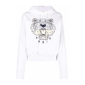 KENZO 高田贤三 女士棉质经典大虎头连帽长袖卫衣 白色 FC52 SW871 4XL 01
