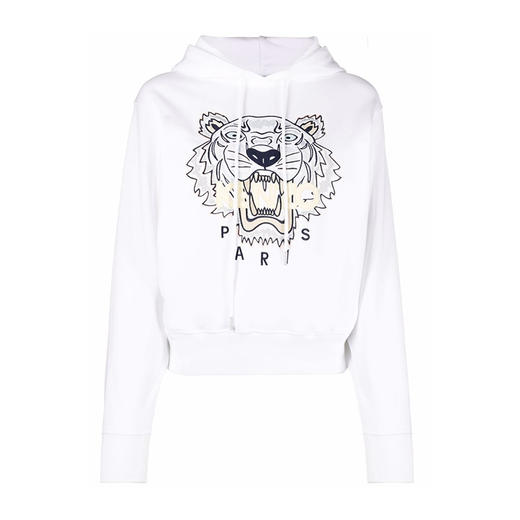 KENZO 高田贤三 女士棉质经典大虎头连帽长袖卫衣 白色 FC52 SW871 4XL 01 商品图0