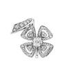 【包税】BVLGARI/宝格丽 经典FIOREVER系列 18K金白金镶嵌圆形主钻密钉钻石四叶草戒指指环356914 商品缩略图1