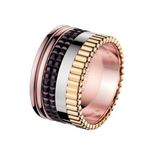 【包税】BOUCHERON/宝诗龙 quatre classique系列 大号18k金白金黄金玫瑰金棕色PVD戒指 JRG00257 商品图0