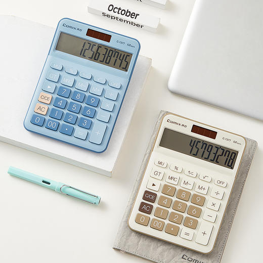 齐心 C-1377 电子计算器中号计算机白色 商品图2