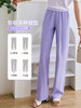 欧芮儿紫色休闲裤女夏季2022年新款高腰薄款运动宽松阔腿直筒裤 商品缩略图0