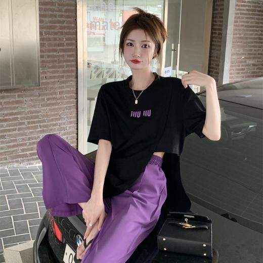 （清仓现货）【社群供X】港味休闲上衣阔腿裤两件套 100%棉 商品图0