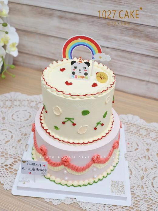1027CAKE | ins 复古风格  双层 手绘蛋糕 商品图2