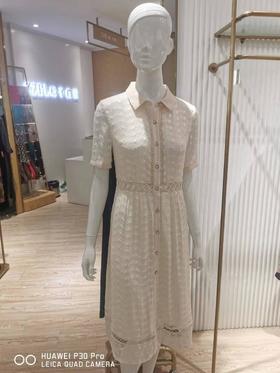 栀子白兰桑蚕丝连衣裙