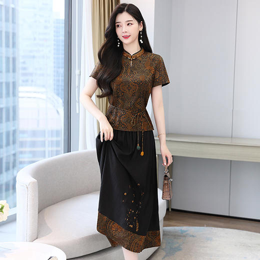 夏季新款套装女2022夏季新款短袖刺绣高级减龄轻奢 HR-HRYZ7793 商品图4