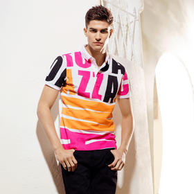 Marco Azzali 三色字母几何POLO衫 T3822900