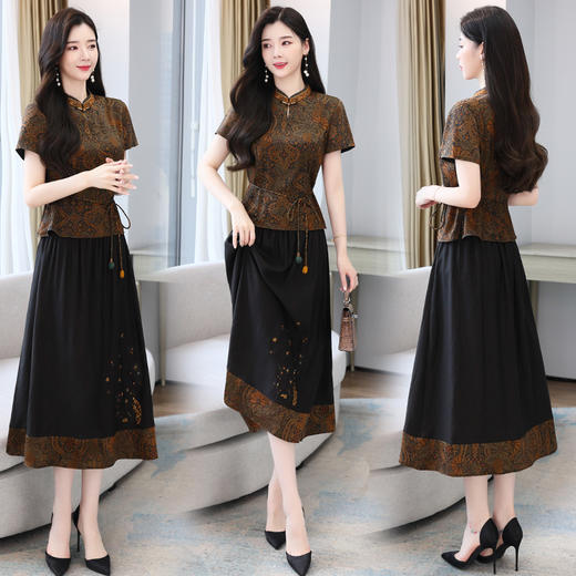 夏季新款套装女2022夏季新款短袖刺绣高级减龄轻奢 HR-HRYZ7793 商品图0