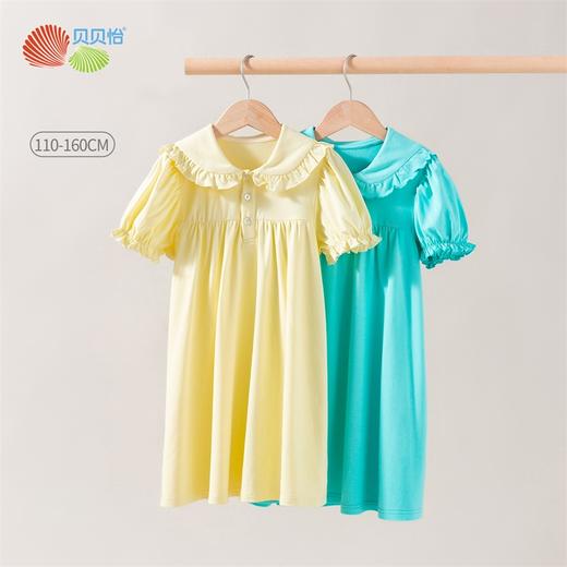贝贝怡夏季新品女童优雅公主裙可爱俏皮泡泡袖长裙 商品图1