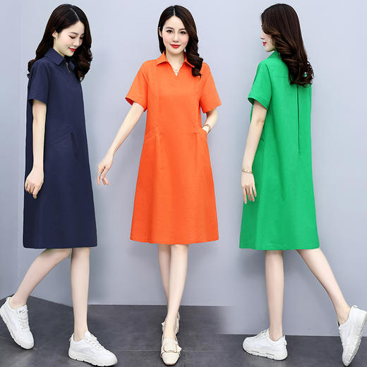 休闲气质，文艺棉麻宽松连衣裙HR-GJC6280 商品图0