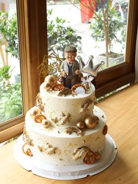 金色系双层祝寿爷爷（图片是8+6款 可以做双层）