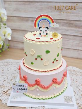 1027CAKE | ins 复古风格  双层 手绘蛋糕