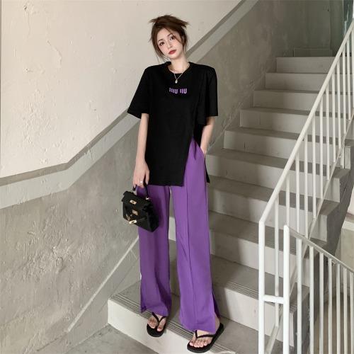 （清仓现货）【社群供X】港味休闲上衣阔腿裤两件套 100%棉 商品图2