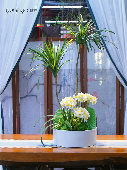 高端仿真花餐桌花摆花茶室客厅玄关酒店餐厅摆设茶几前台中式装饰 商品图4