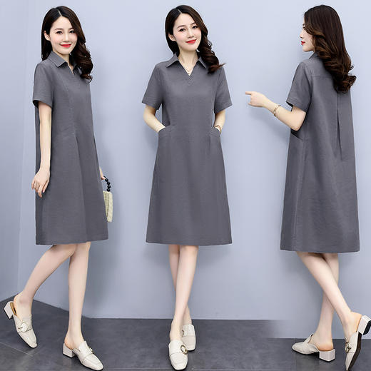 休闲气质，文艺棉麻宽松连衣裙HR-GJC6280 商品图1